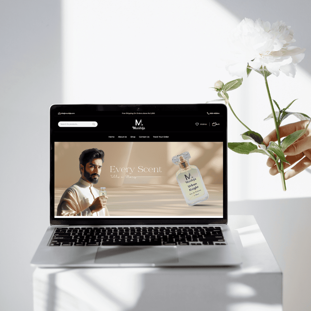 Laptop Mockup of Fashion Clothing Instagram Post