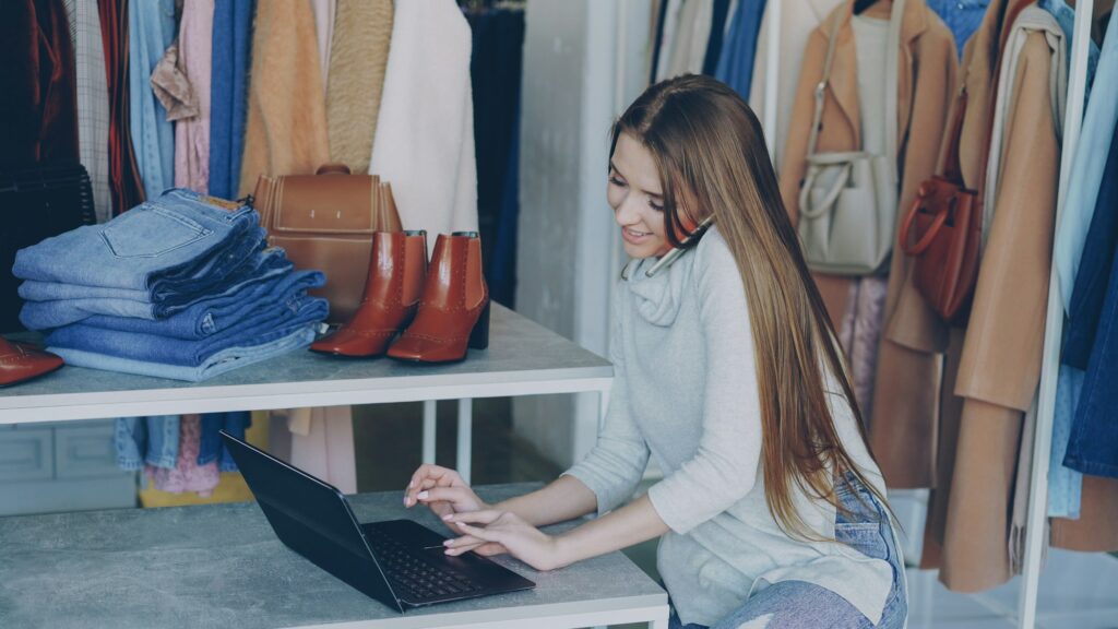 woman laptop clothes